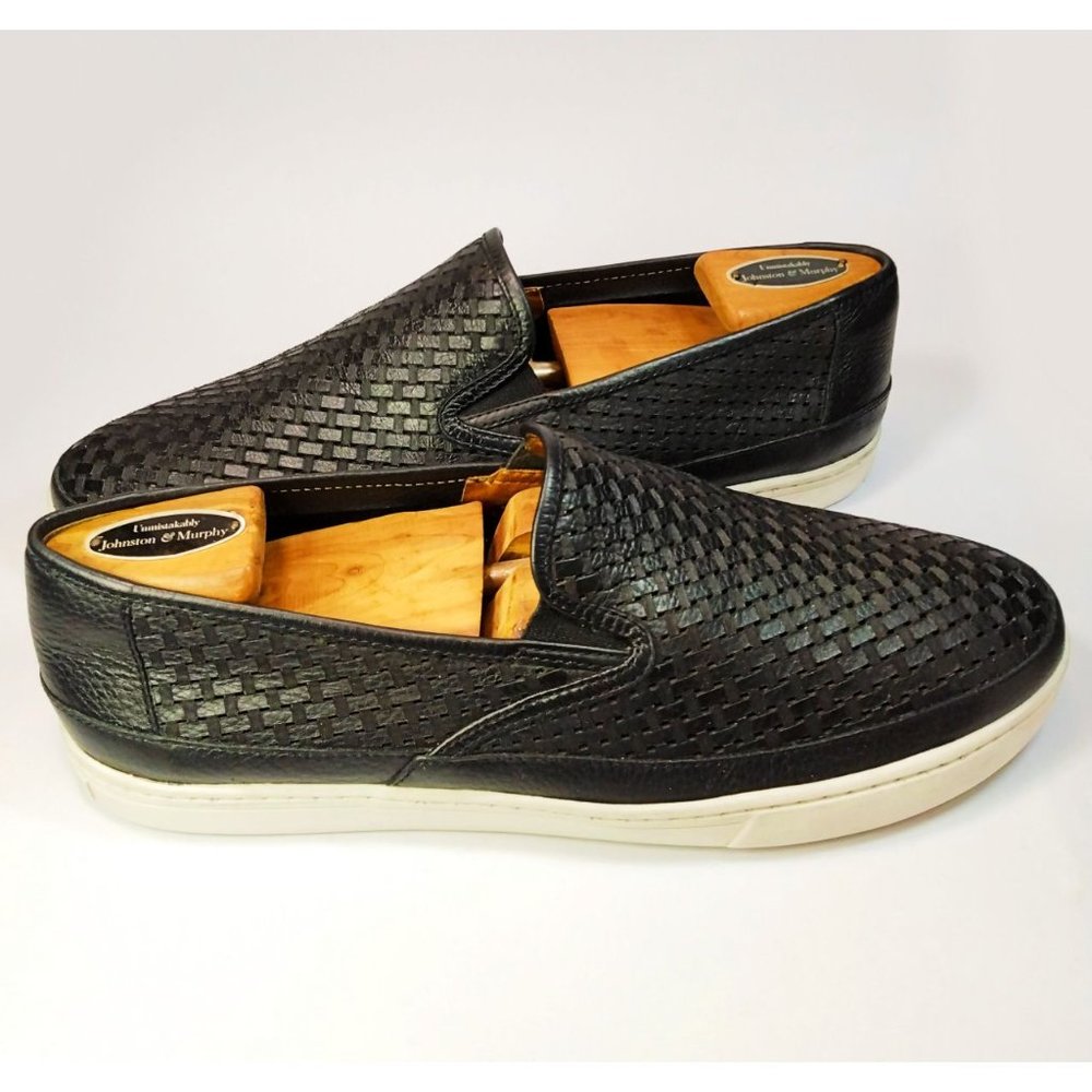 Johnston & Murphy Men’s Tyler Laser-Weave Slip-On Black Sneaker Shoe Size 9 - Picture 16 of 16